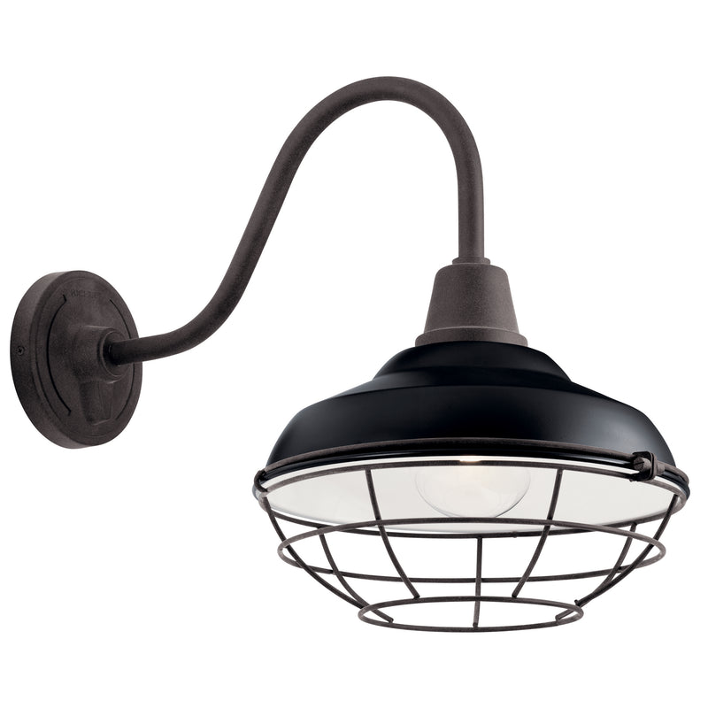 Kichler 49990BK One Light Outdoor Wall Mount, Black