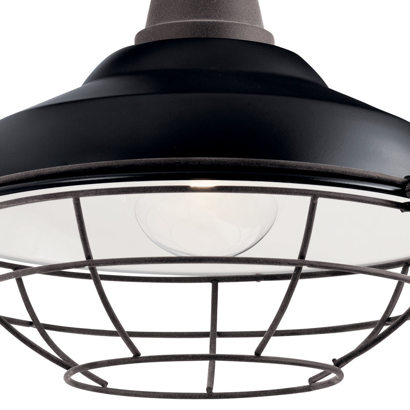 Kichler 49990BK One Light Outdoor Wall Mount, Black