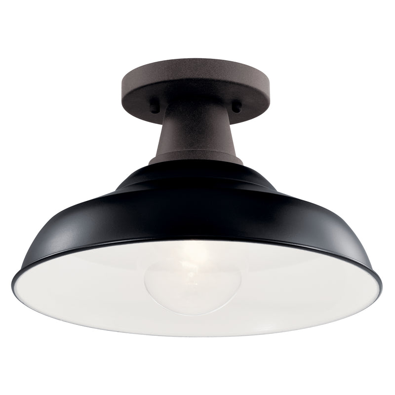 Kichler 49992BK One Light Outdoor Pendant/Semi Flush, Black