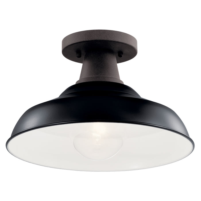 Kichler 49992BK One Light Outdoor Pendant/Semi Flush, Black