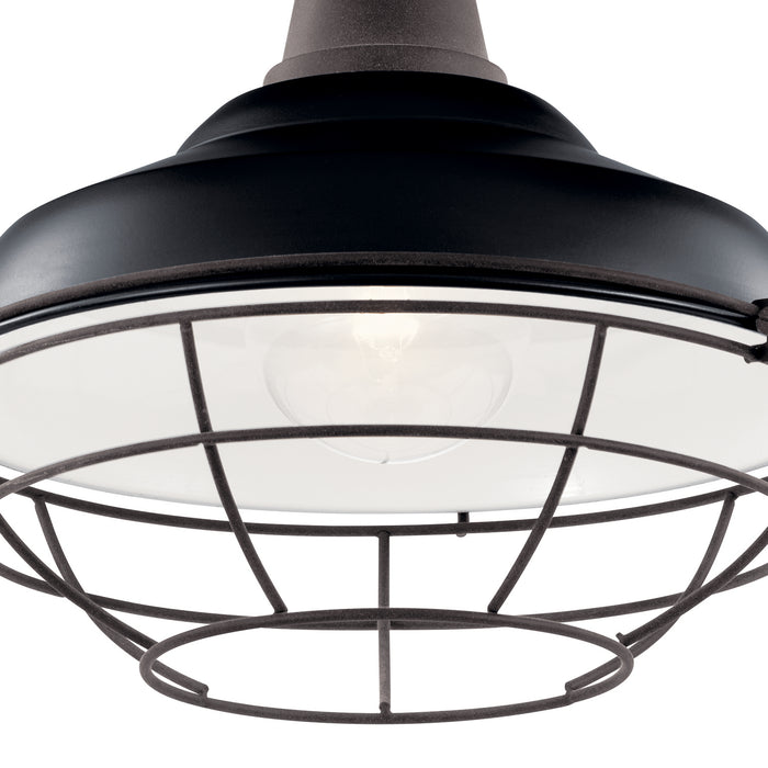Kichler 49992BK One Light Outdoor Pendant/Semi Flush, Black