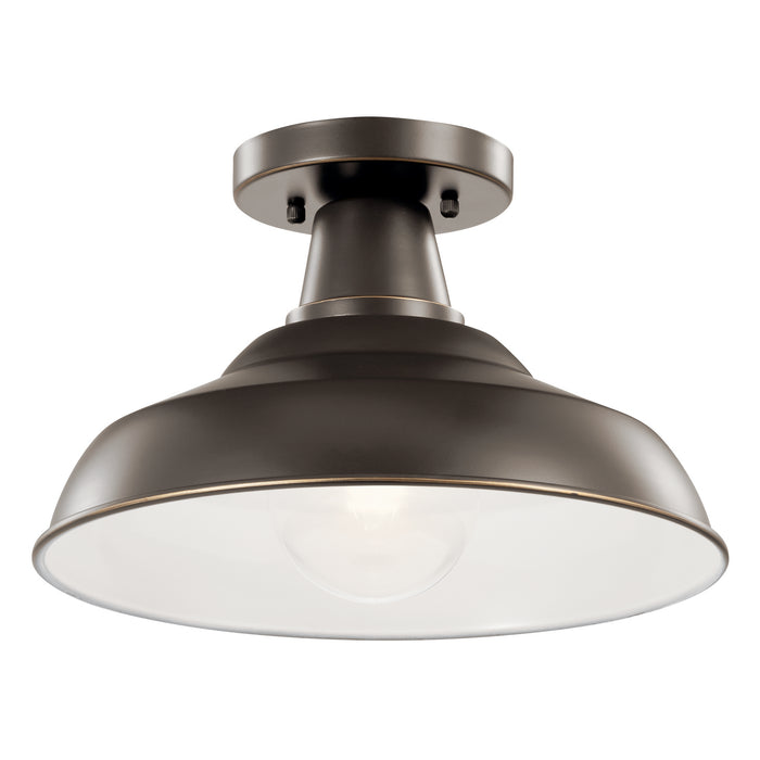 Kichler 49992OZ One Light Outdoor Pendant/Semi Flush, Olde Bronze