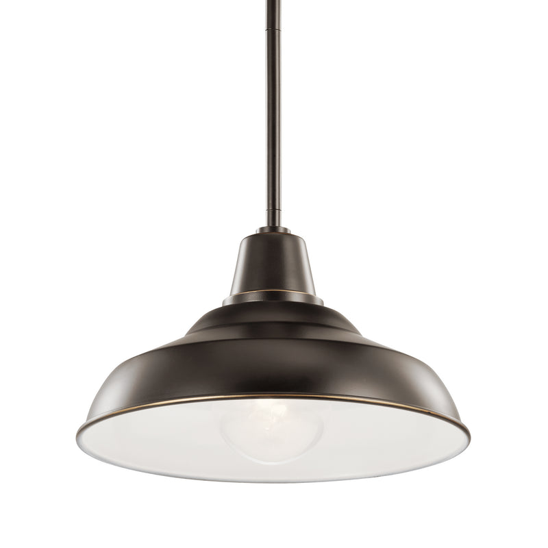 Kichler 49992OZ One Light Outdoor Pendant/Semi Flush, Olde Bronze
