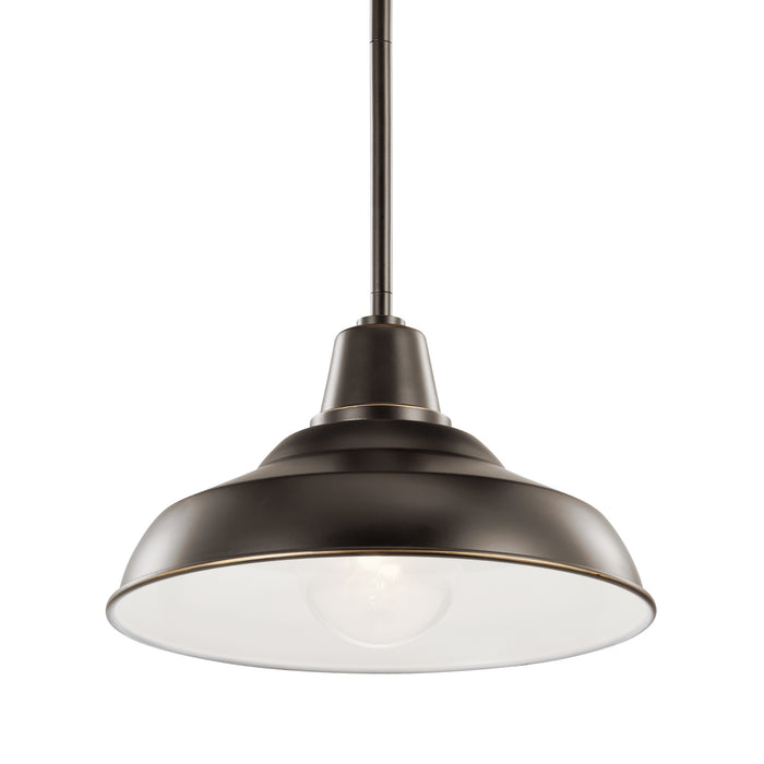 Kichler 49992OZ One Light Outdoor Pendant/Semi Flush, Olde Bronze