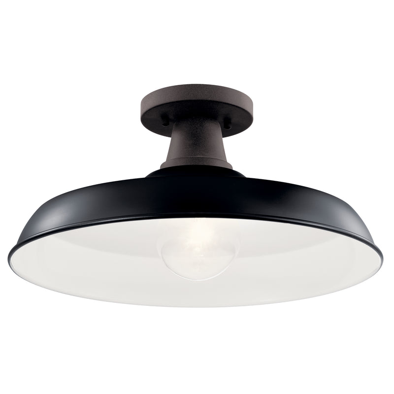 Kichler 49993BK One Light Outdoor Pendant/Semi Flush, Black