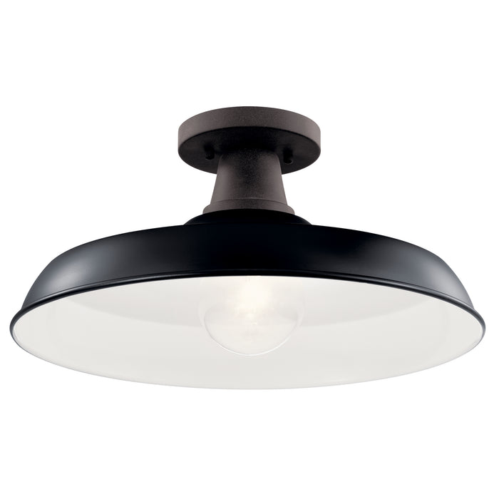 Kichler 49993BK One Light Outdoor Pendant/Semi Flush, Black