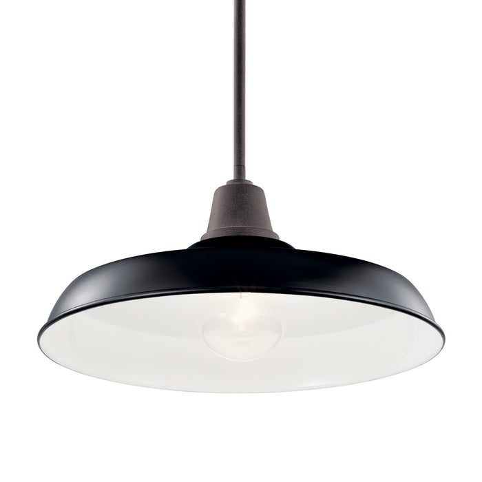 Kichler 49993BK One Light Outdoor Pendant/Semi Flush, Black
