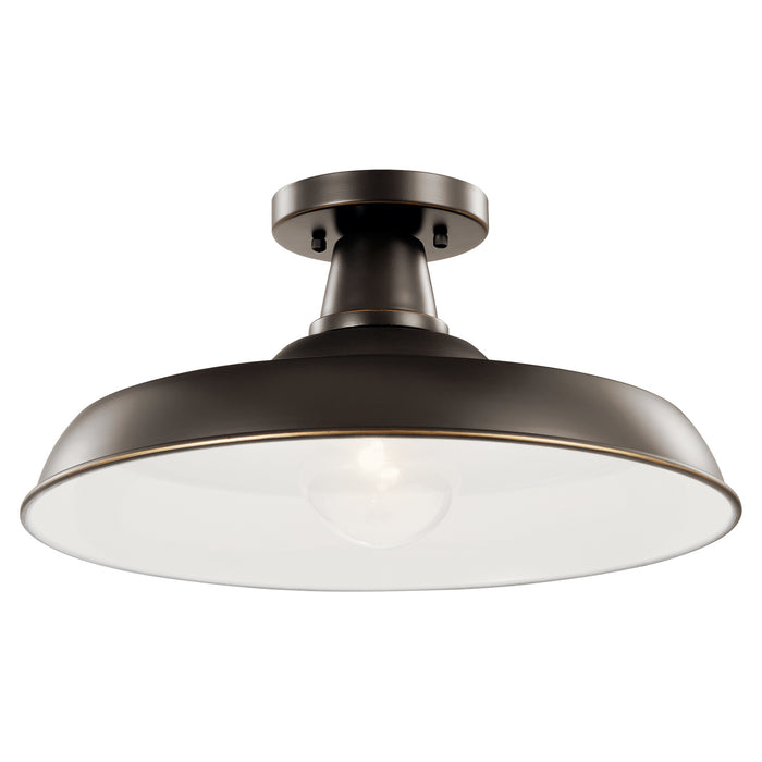 Kichler 49993OZ One Light Outdoor Pendant/Semi Flush, Olde Bronze