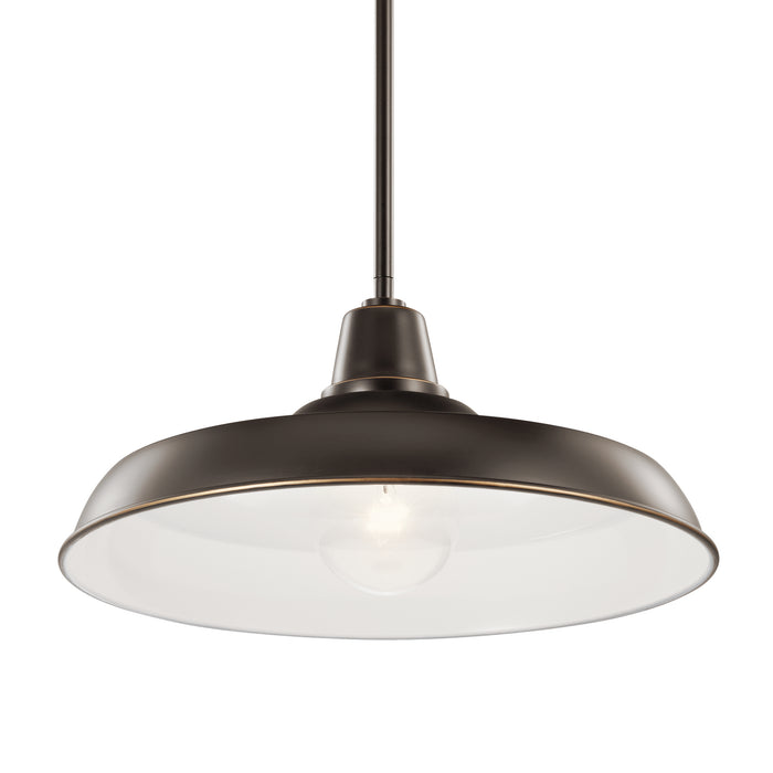 Kichler 49993OZ One Light Outdoor Pendant/Semi Flush, Olde Bronze