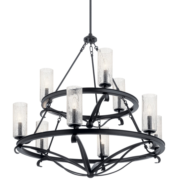 Kichler 52011BK Nine Light Chandelier, Black