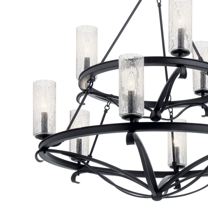 Kichler 52011BK Nine Light Chandelier, Black