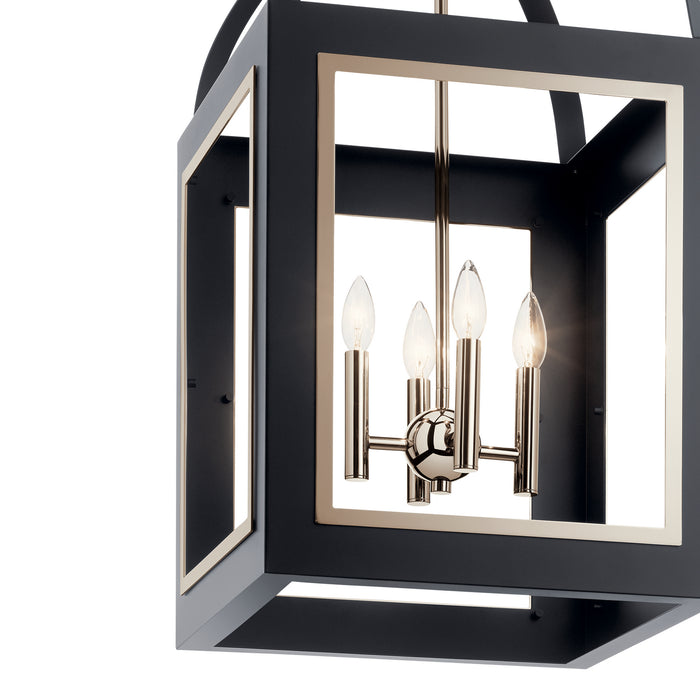 Kichler 52029BK Four Light Foyer Pendant, Black