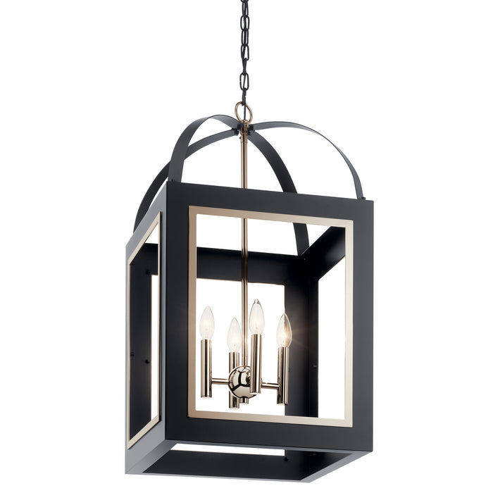Kichler 52029BK Four Light Foyer Pendant, Black