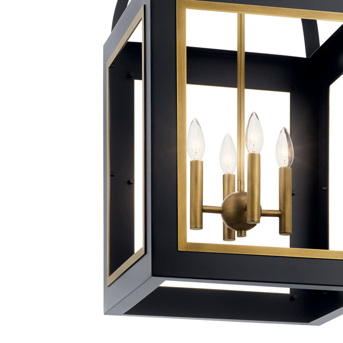 Kichler 52029BKNBR Four Light Foyer Pendant, Black