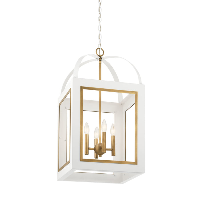 Kichler 52029WHNBR Four Light Foyer Pendant, White