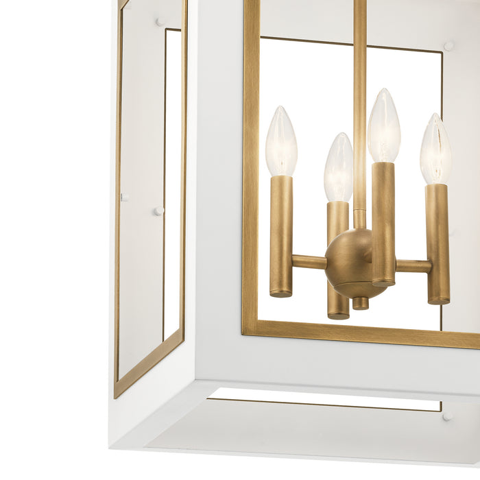 Kichler 52029WHNBR Four Light Foyer Pendant, White