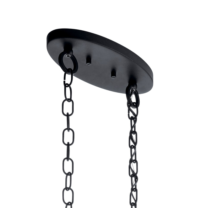 Kichler 52048BKT Six Light Foyer Chandelier, Textured Black