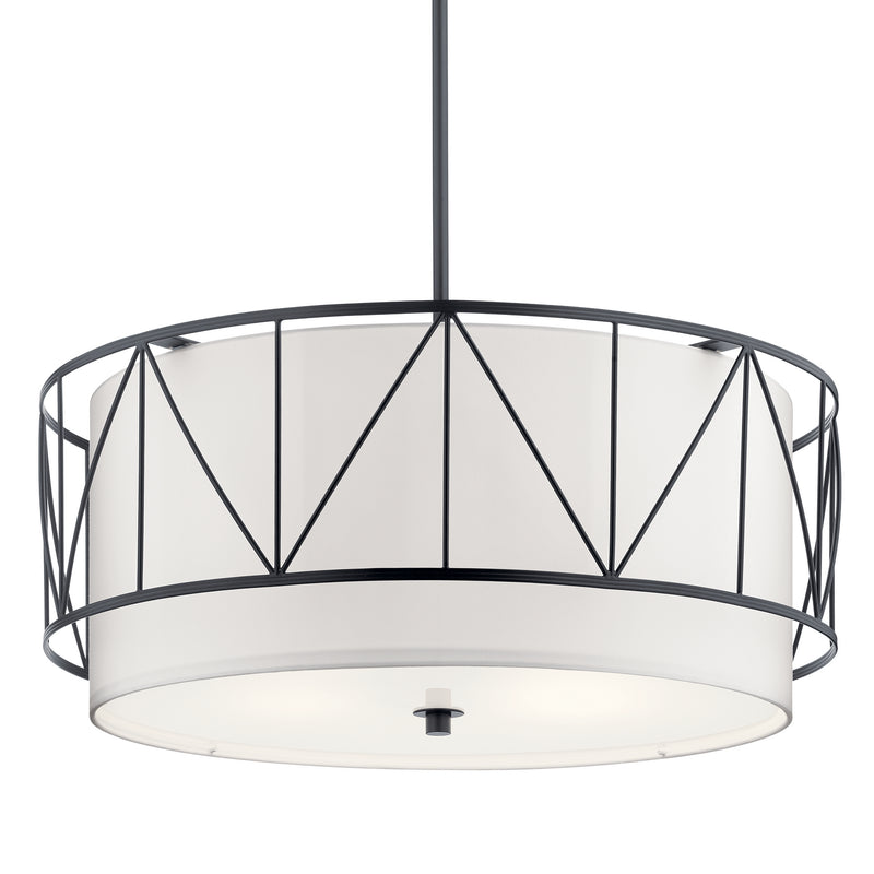 Kichler 52072BK Four Light Pendant, Black