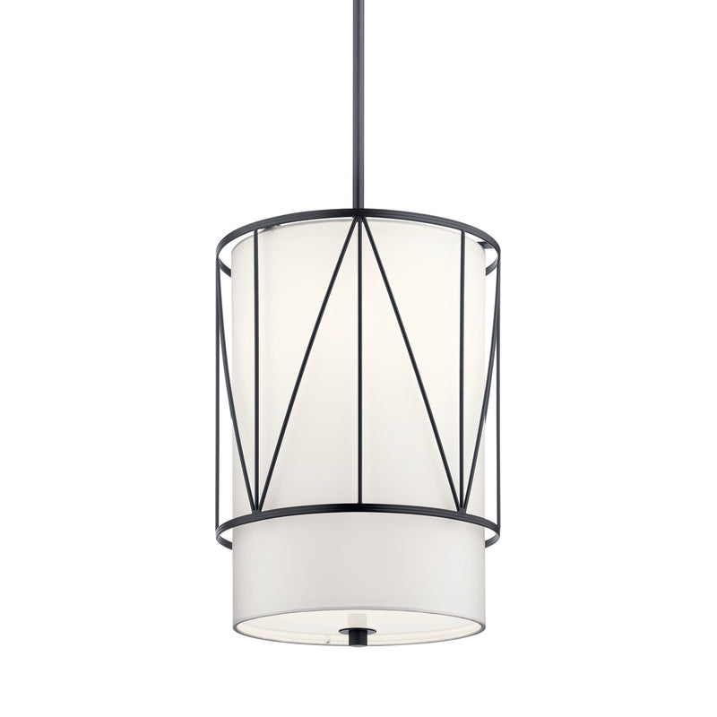 Kichler 52073BK One Light Pendant, Black