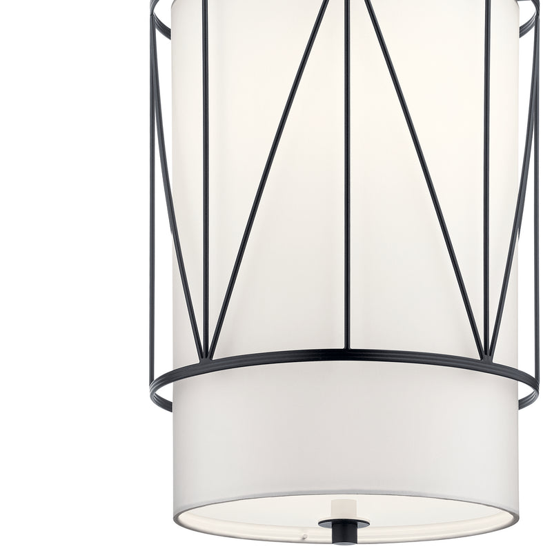 Kichler 52073BK One Light Pendant, Black