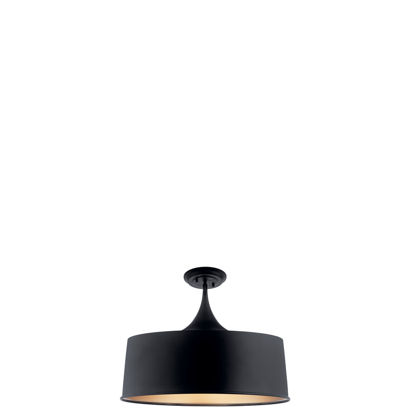 Kichler 52097BK One Light Pendant/Semi Flush, Black