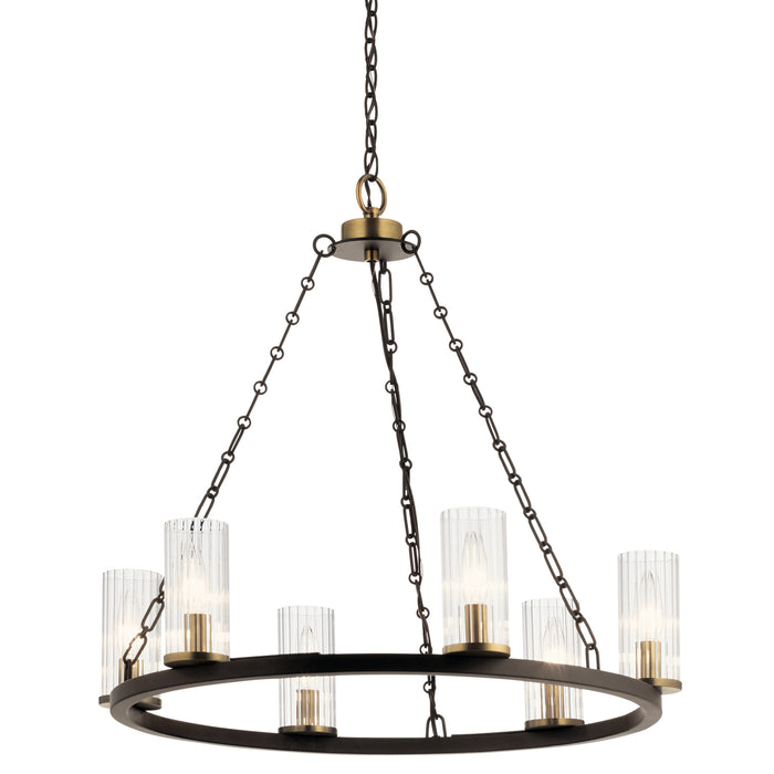 Kichler 52107OZ Six Light Chandelier, Olde Bronze