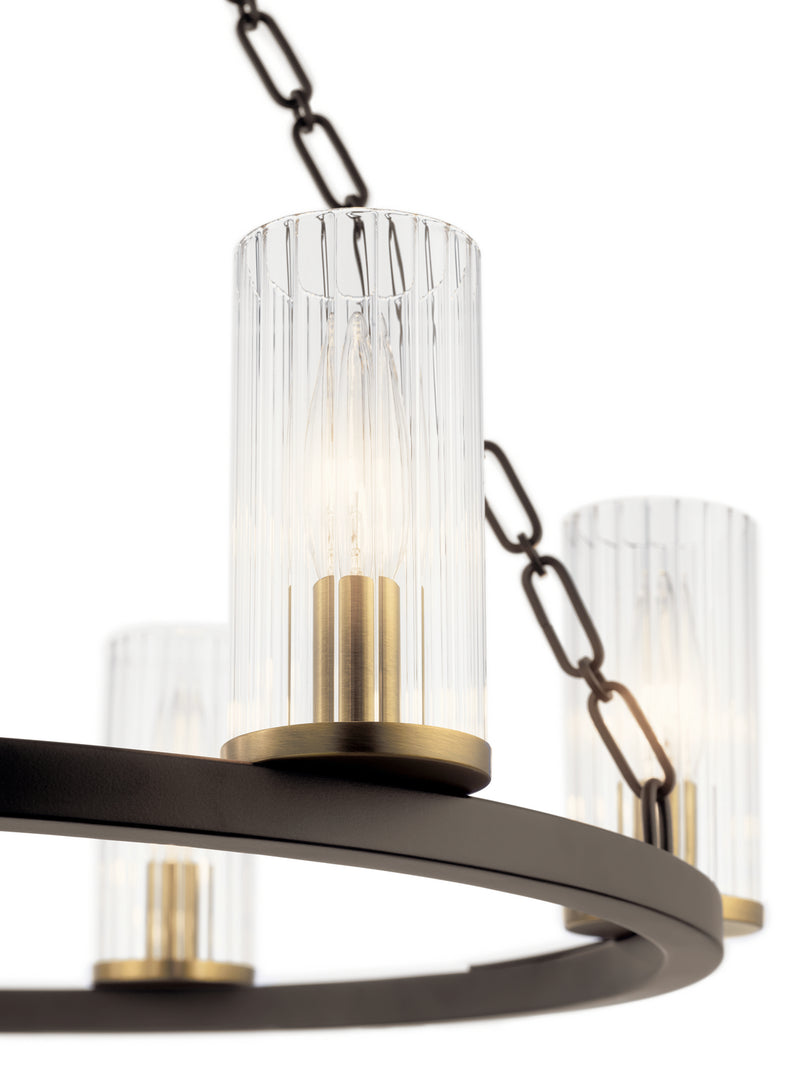 Kichler 52107OZ Six Light Chandelier, Olde Bronze