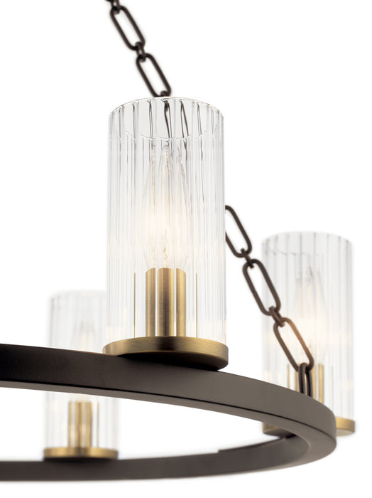 Kichler 52107OZ Six Light Chandelier, Olde Bronze