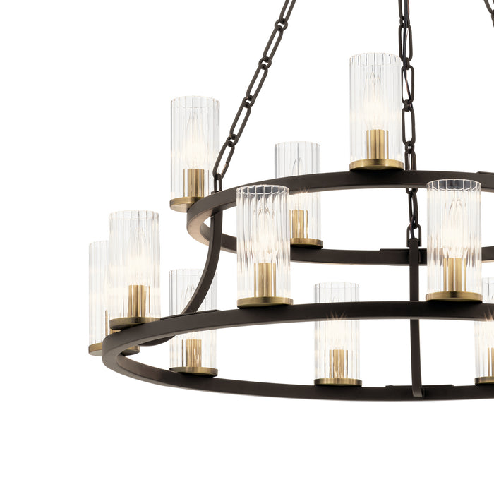 Kichler 52109OZ 15 Light Chandelier, Olde Bronze