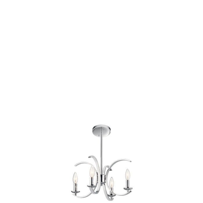 Kichler 52119CH Four Light Pendant/Semi Flush Mount, Chrome