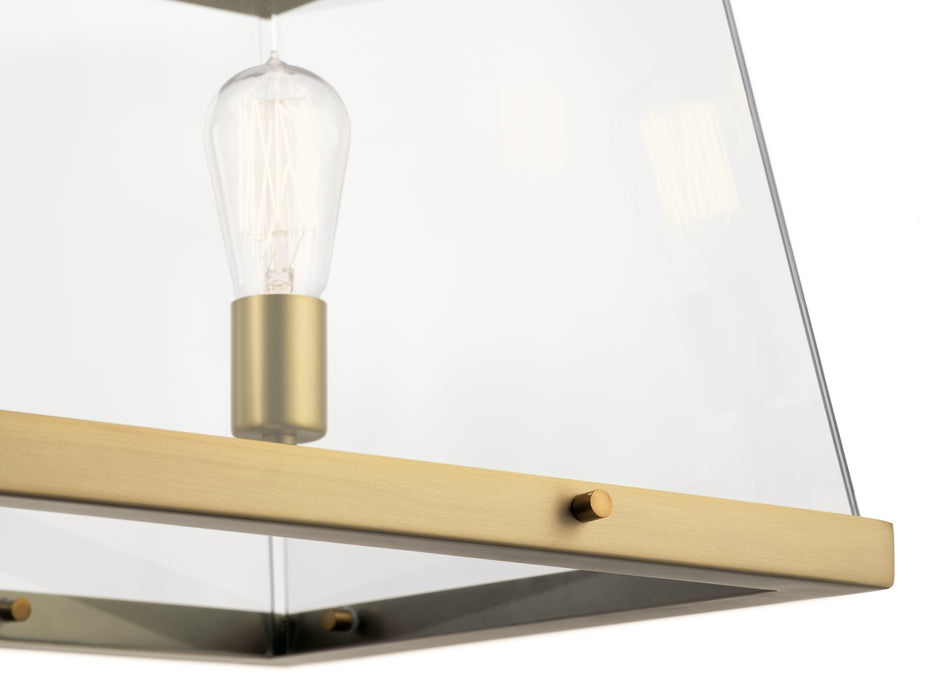 Kichler 52123BNB Five Light Linear Chandelier, Brushed Natural Brass