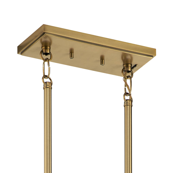 Kichler 52123BNB Five Light Linear Chandelier, Brushed Natural Brass