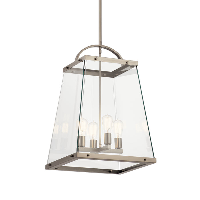 Kichler 52124CLP Four Light Foyer Pendant, Classic Pewter