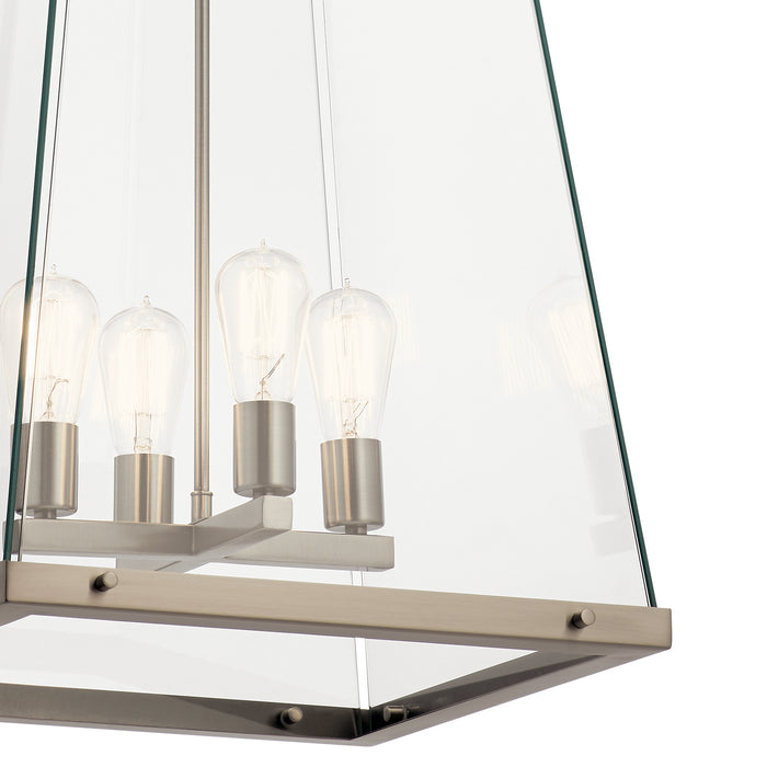 Kichler 52124CLP Four Light Foyer Pendant, Classic Pewter