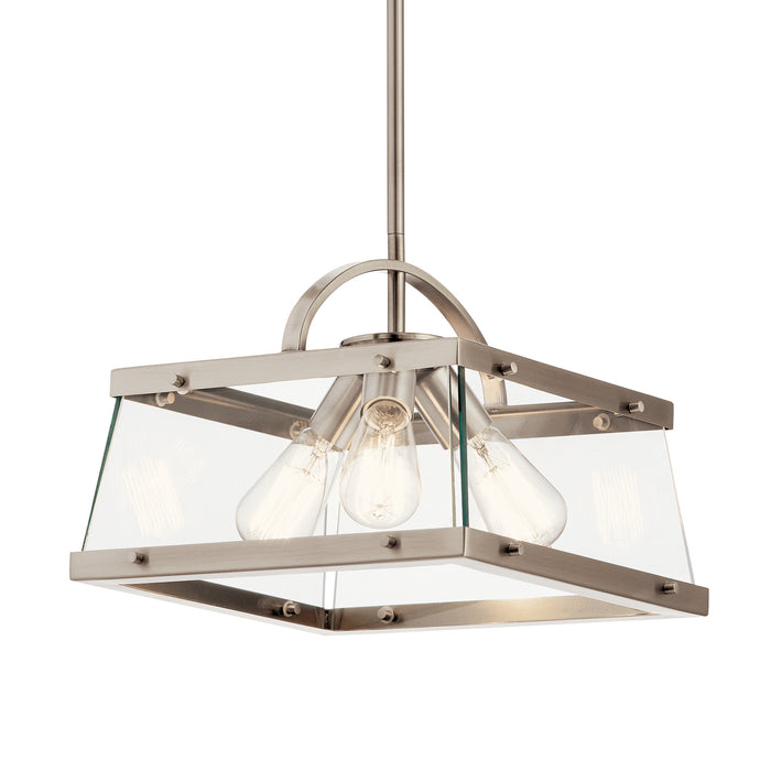 Kichler 52125CLP Three Light Pendant/Semi Flush Mount, Classic Pewter