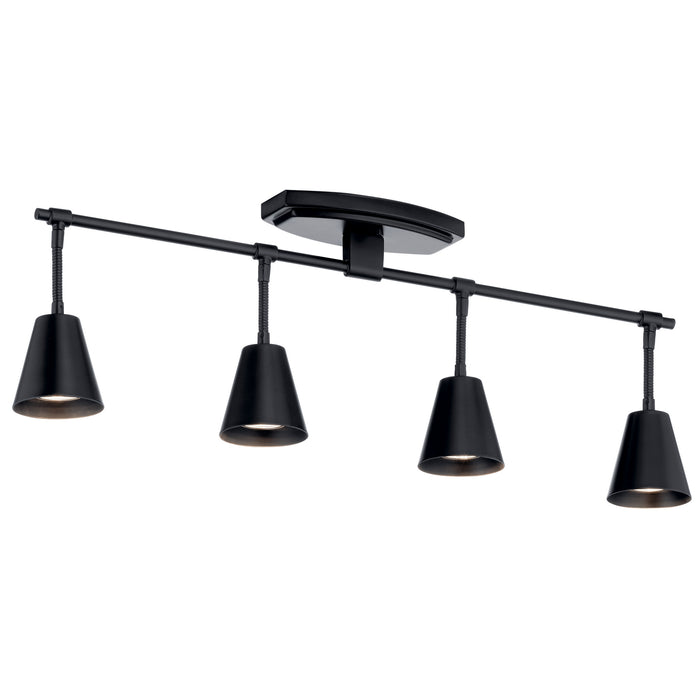 Kichler 52129BK Four Light Rail Light, Black