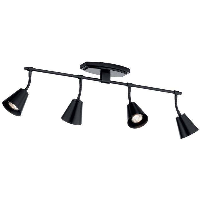 Kichler 52129BK Four Light Rail Light, Black
