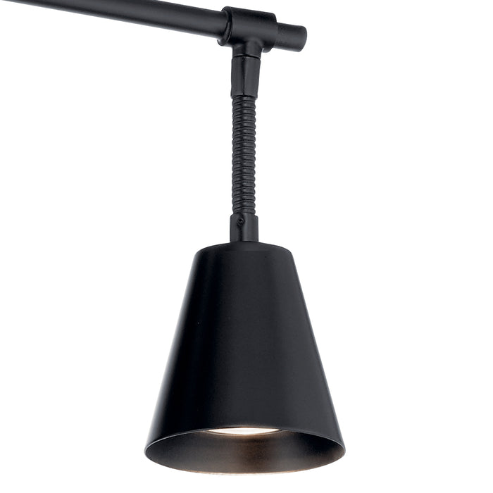 Kichler 52129BK Four Light Rail Light, Black