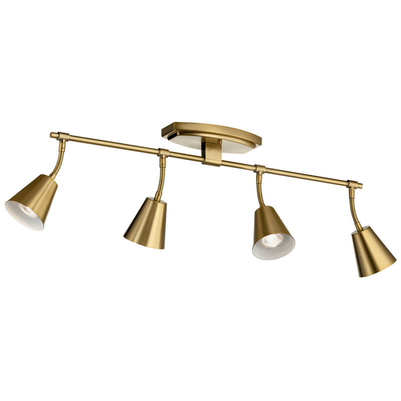 Kichler 52129BNB Four Light Rail Light, Brushed Natural Brass