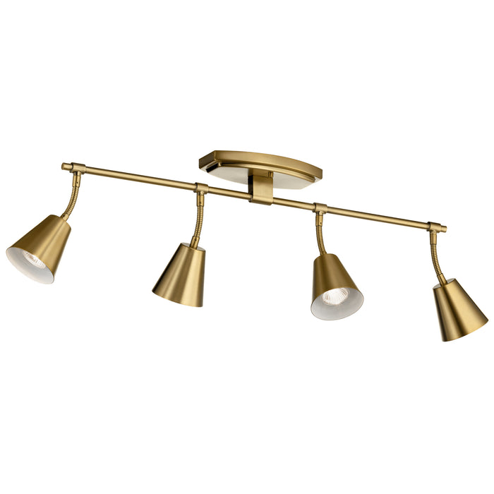 Kichler 52129BNB Four Light Rail Light, Brushed Natural Brass