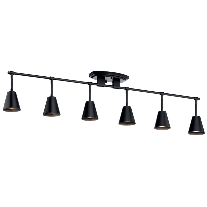 Kichler 52130BK Six Light Rail Light, Black