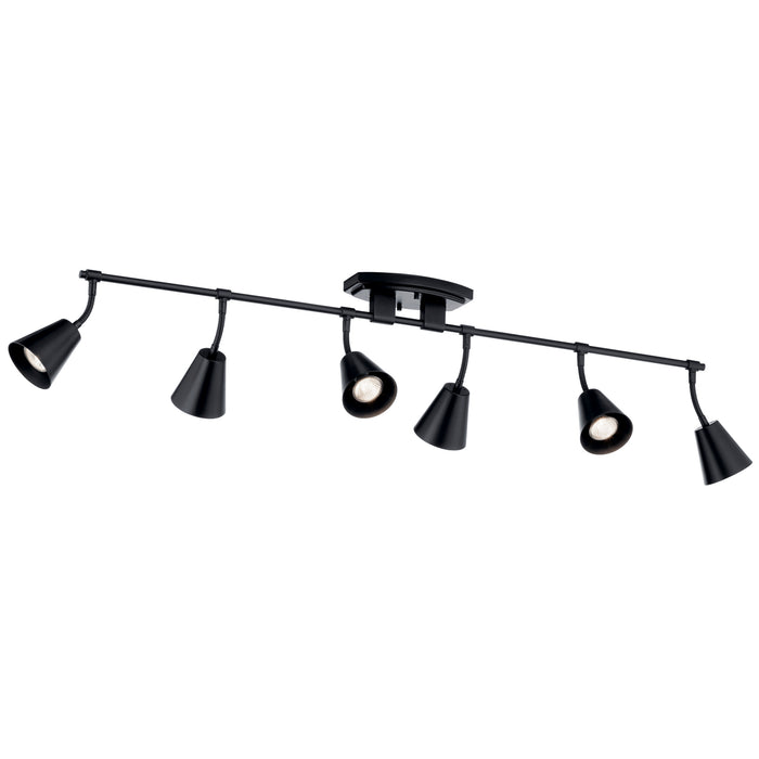 Kichler 52130BK Six Light Rail Light, Black