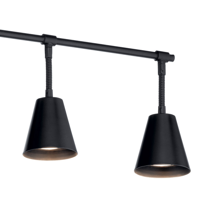 Kichler 52130BK Six Light Rail Light, Black