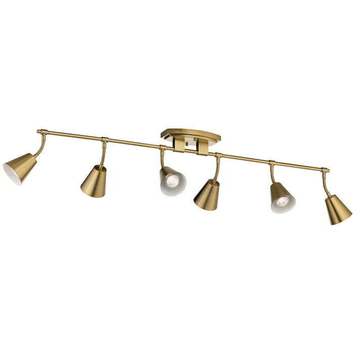 Kichler 52130BNB Six Light Rail Light, Brushed Natural Brass