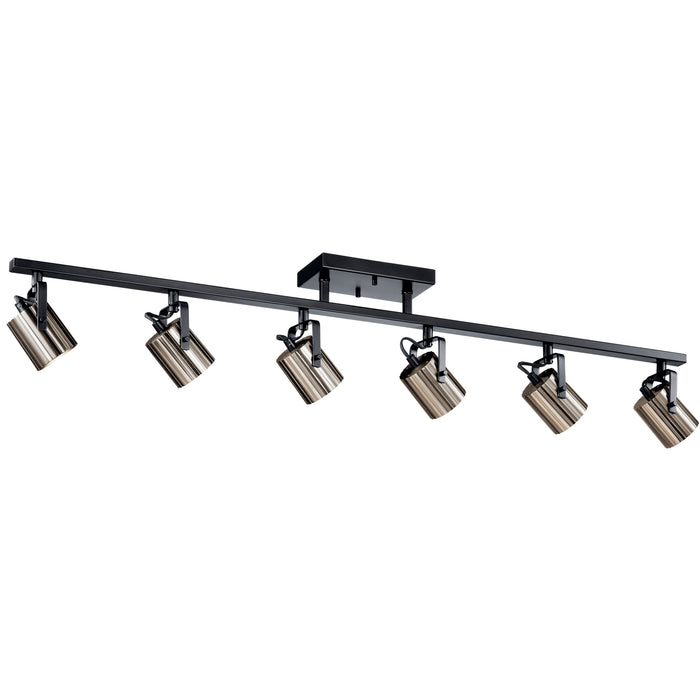 Kichler 52134BK Six Light Rail Light, Black