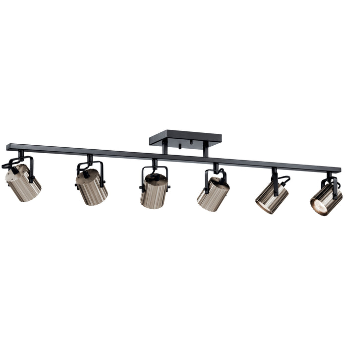 Kichler 52134BK Six Light Rail Light, Black
