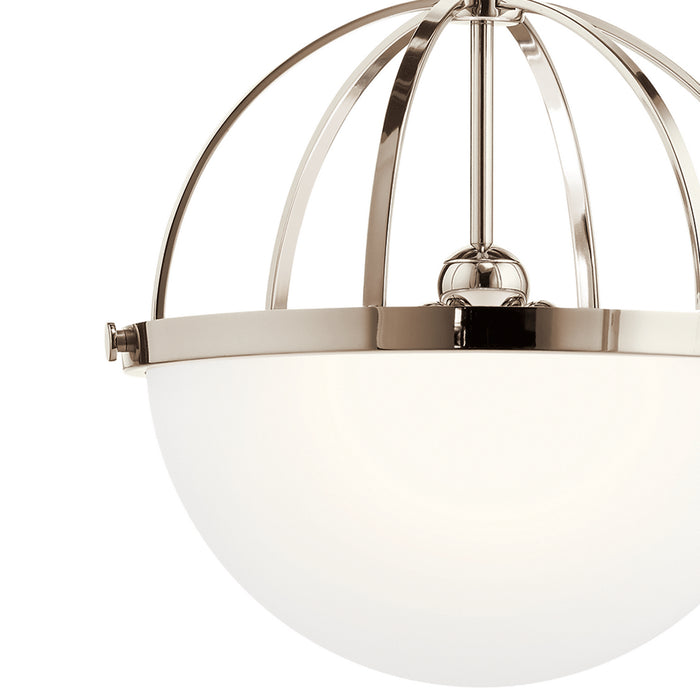 Kichler 52135PN Three Light Pendant, Polished Nickel