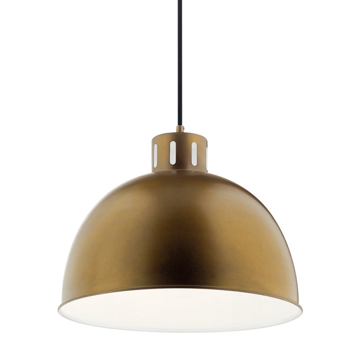 Kichler 52153NBR One Light Pendant, Natural Brass