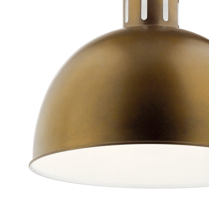 Kichler 52153NBR One Light Pendant, Natural Brass