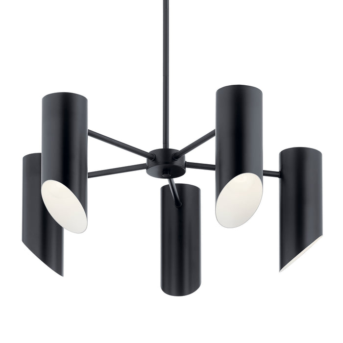 Kichler 52160BK Five Light Chandelier, Black